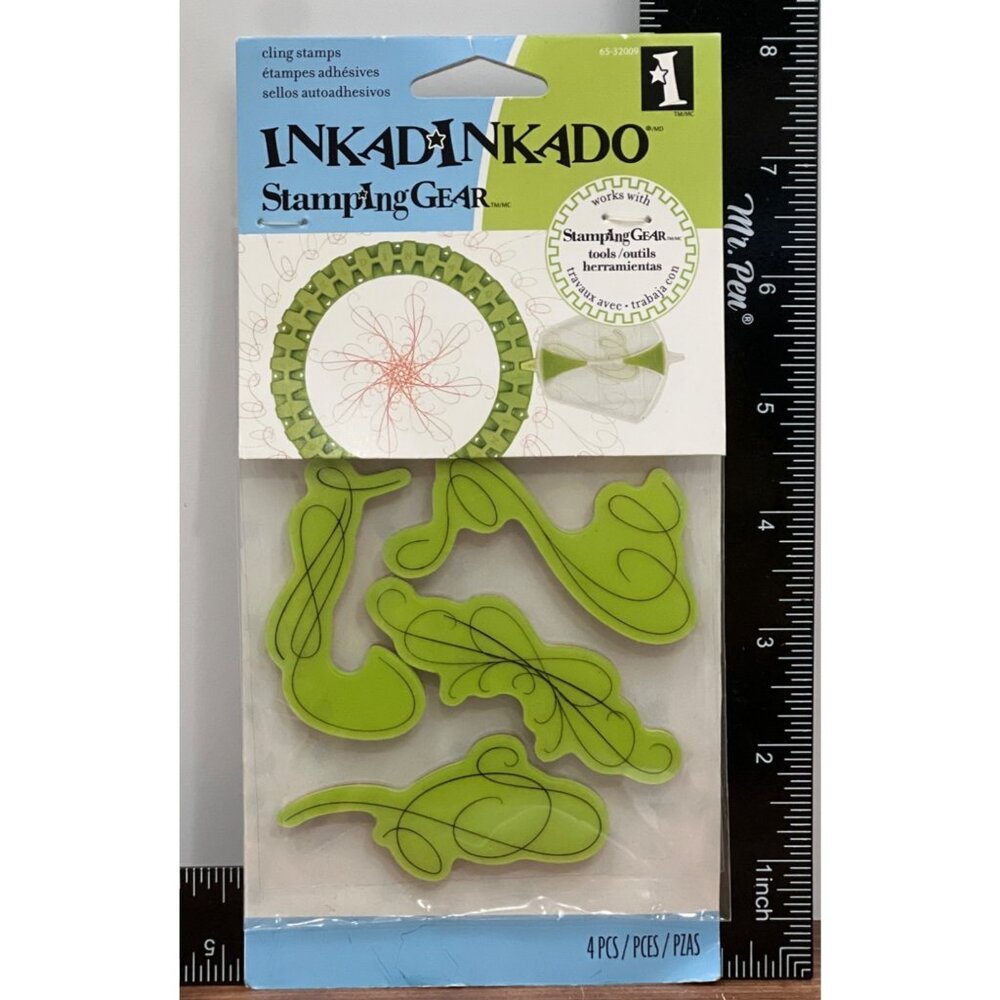 Inkadinkado 65-32009 GOSSAMER DIAPHANE Stamping Gear Cling Stamps Set Of 4